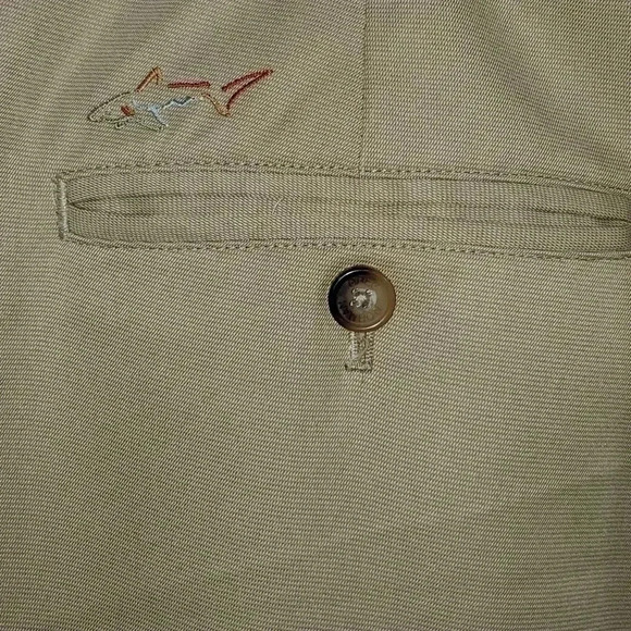 Greg Norman Mens 38/34 Khaki Golf Rip Stop Double Pleated Cuffs Metal Clasp - Picture 11 of 16